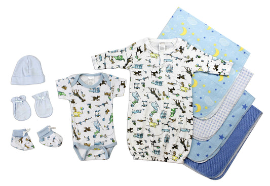 Newborn Baby Boys 9 Pc Layette Baby Gift Set