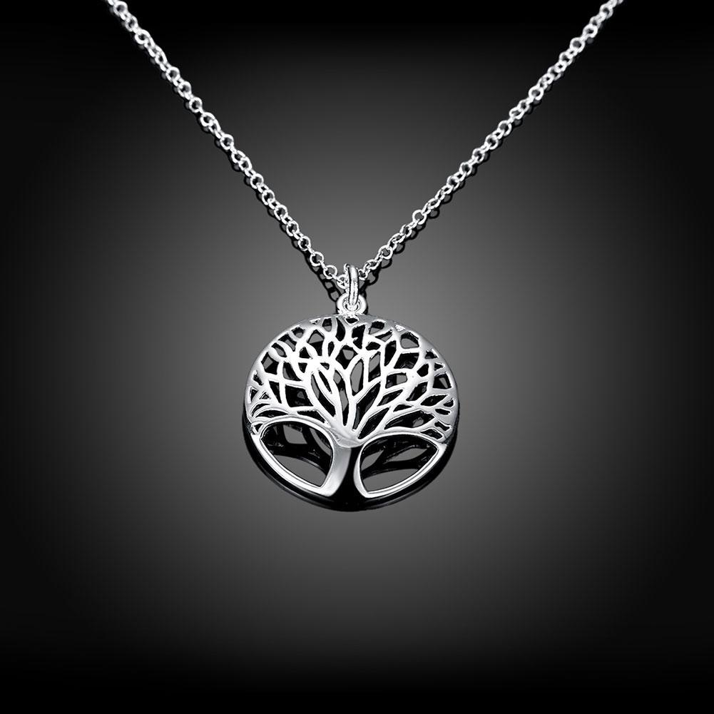 Tree of Life Necklace in White Gold