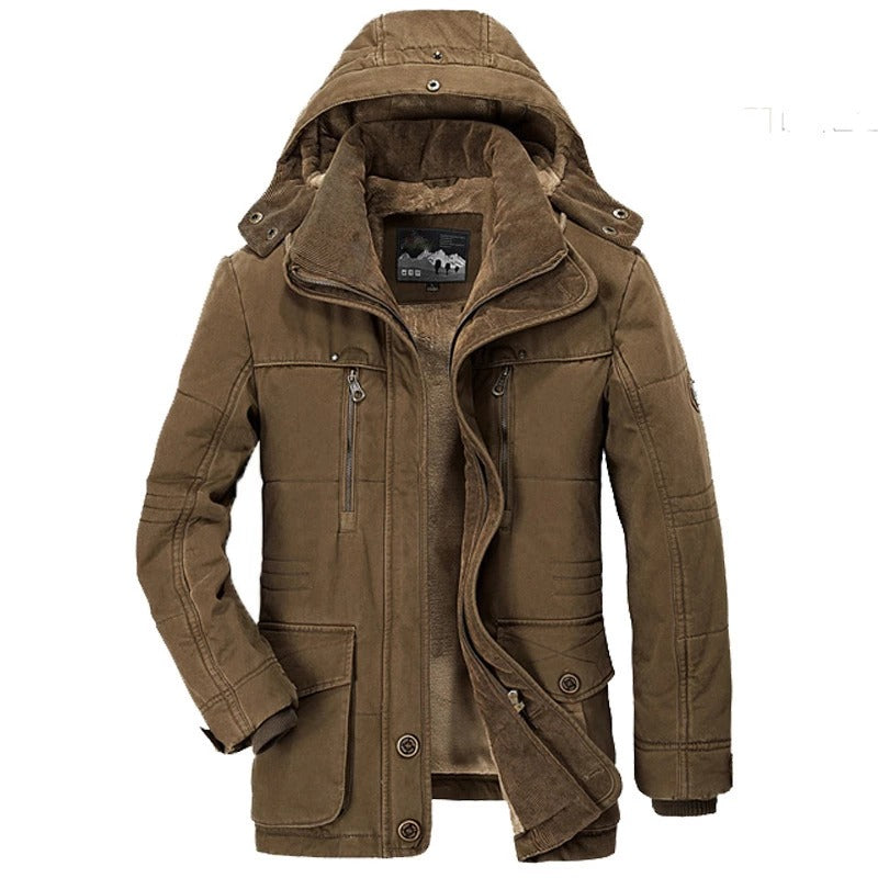 Embrace Winter with Comfort and Style in our Mens Hooded Winter Parka Coat with Inner Fleece