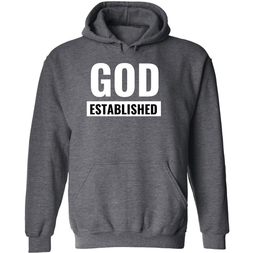 "God Established", White And Black Illustration Graphic Hoodie