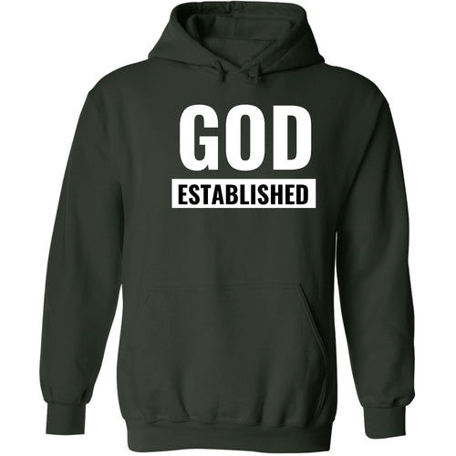 "God Established", White And Black Illustration Graphic Hoodie