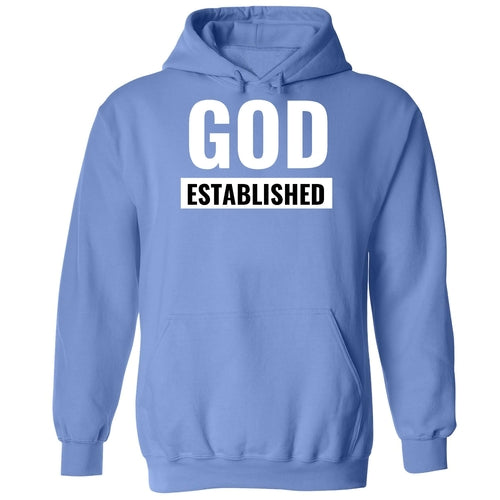 "God Established", White And Black Illustration Graphic Hoodie