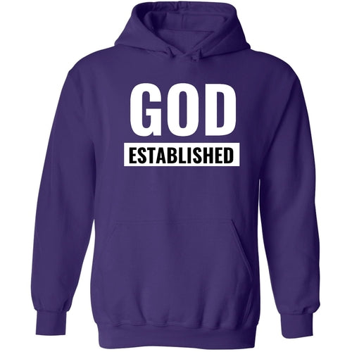 "God Established", White And Black Illustration Graphic Hoodie