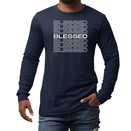 Stacked "Blessed",Graphic Long Sleeve T-shirt Men/women.