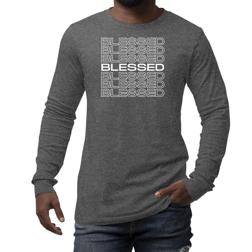 Stacked "Blessed",Graphic Long Sleeve T-shirt Men/women.