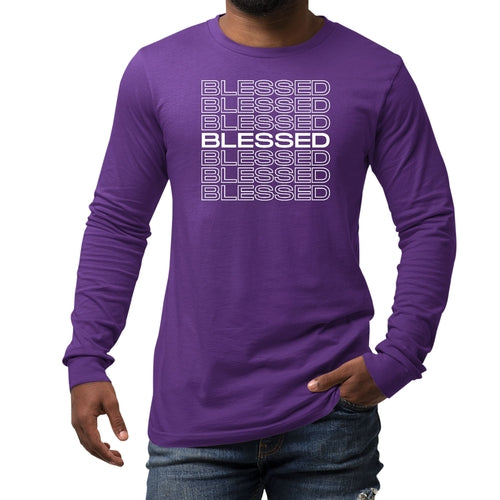 Stacked "Blessed",Graphic Long Sleeve T-shirt Men/women.