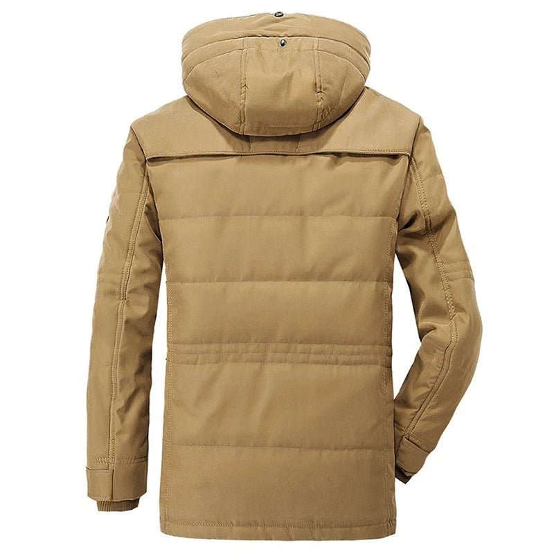 Embrace Winter with Comfort and Style in our Mens Hooded Winter Parka Coat with Inner Fleece