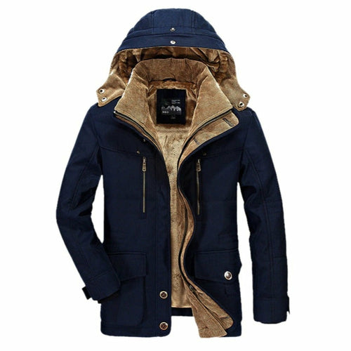 Embrace Winter with Comfort and Style in our Mens Hooded Winter Parka Coat with Inner Fleece