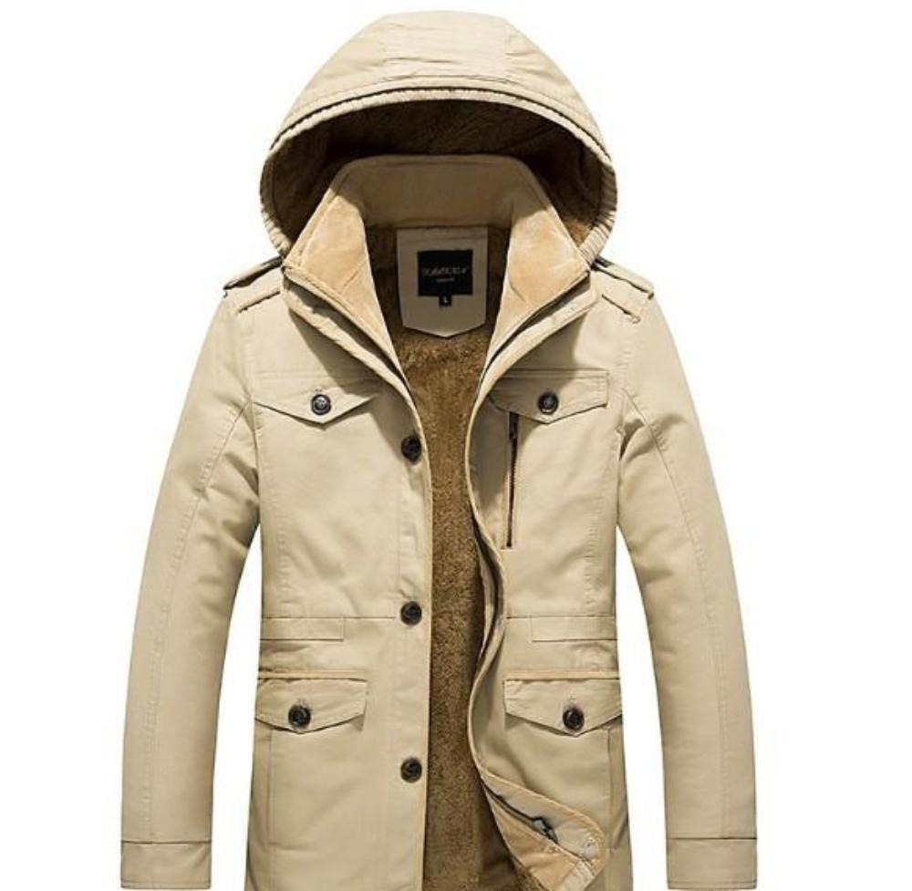 Stay Warm and Fashionable with our Men's Hooded Military Style Coat