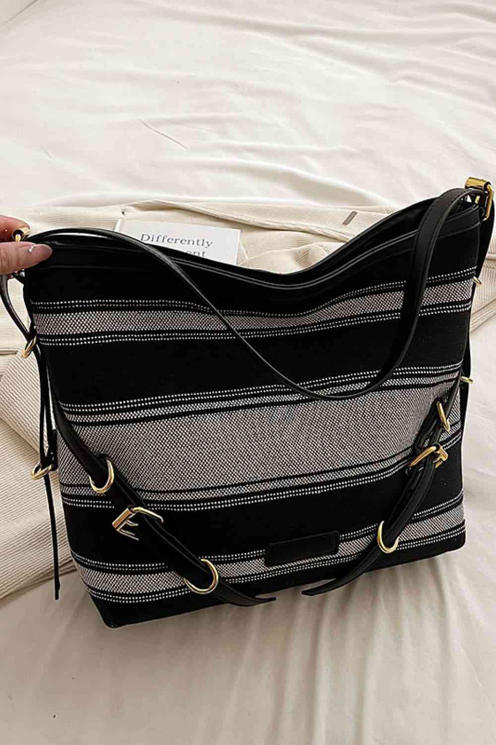 Make a Fashion Statement with our Striped Large Canvas Bag