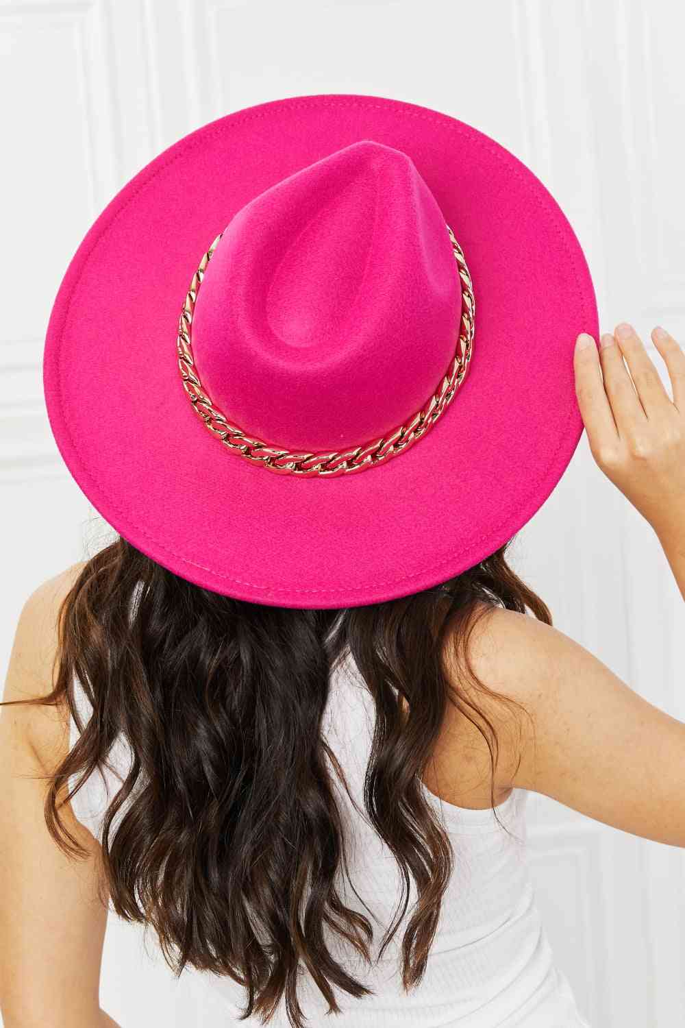 Stand out in Style with the Fame Keep Your Promise Fedora Hat in Pink