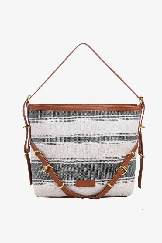 Make a Fashion Statement with our Striped Large Canvas Bag