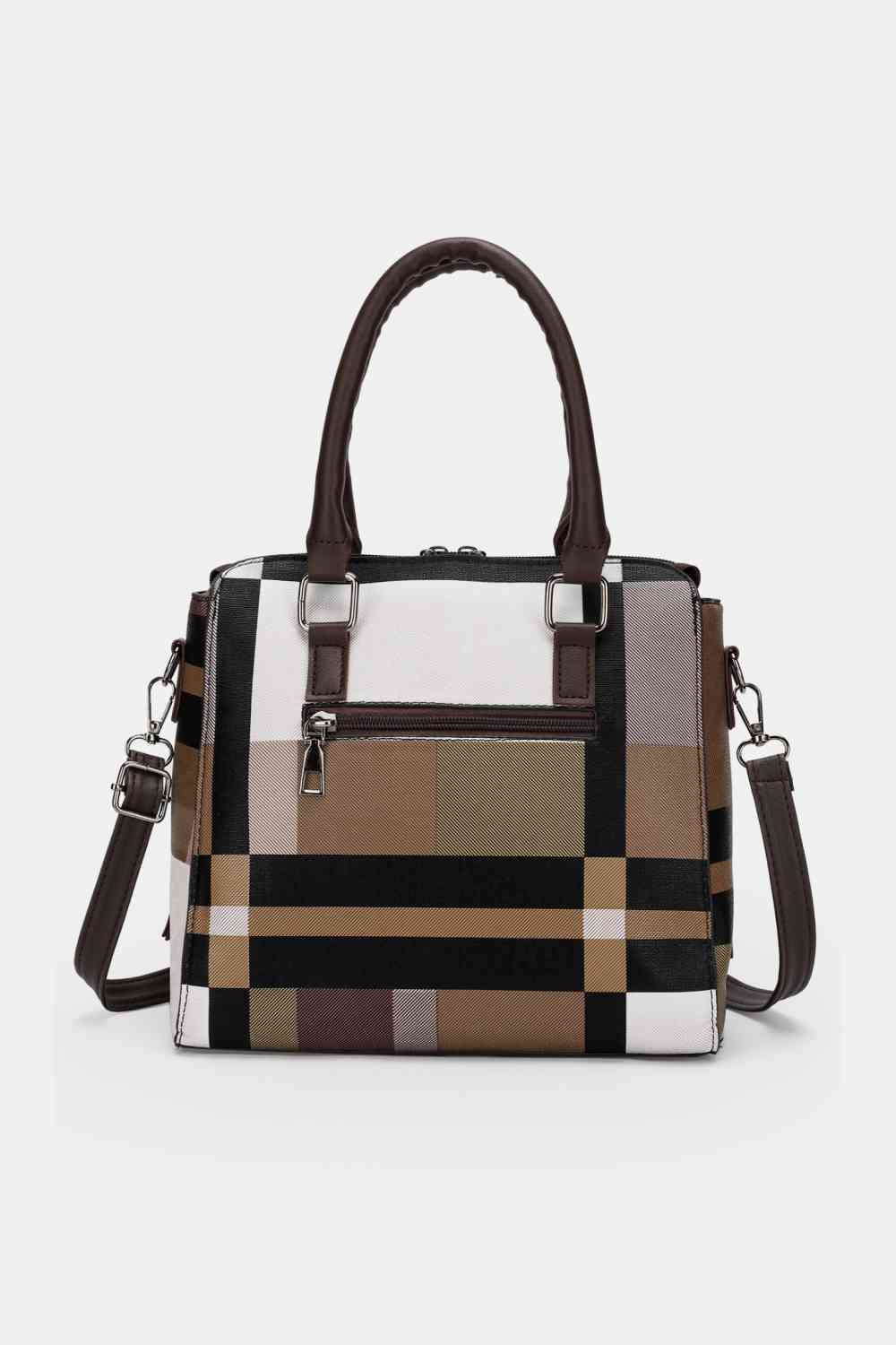 Elevate Your Style Game with our 4-Piece Color Block PU Leather Bag Set