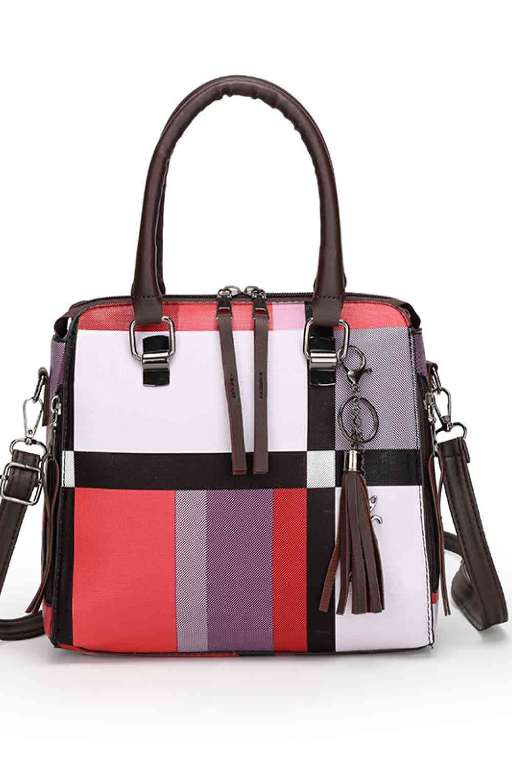 Elevate Your Style Game with our 4-Piece Color Block PU Leather Bag Set