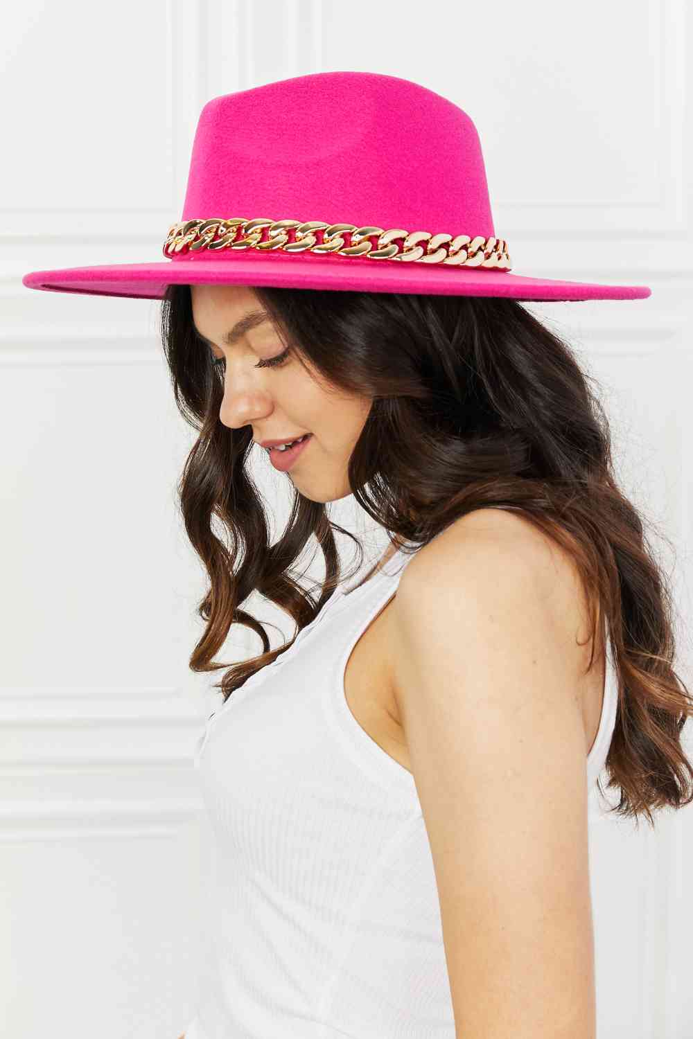 Stand out in Style with the Fame Keep Your Promise Fedora Hat in Pink