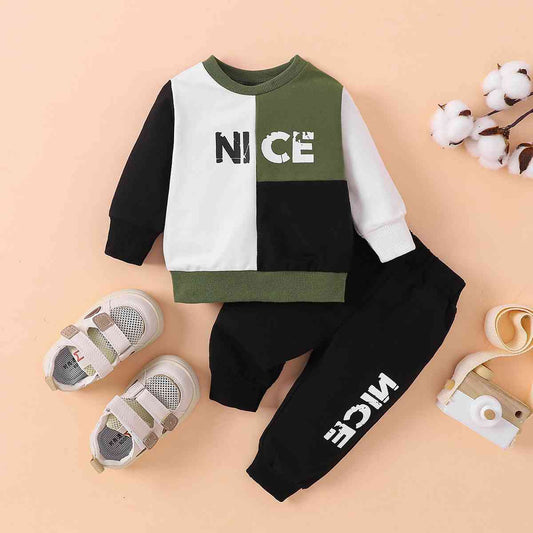 NICE Color Block Tee and Pants Set