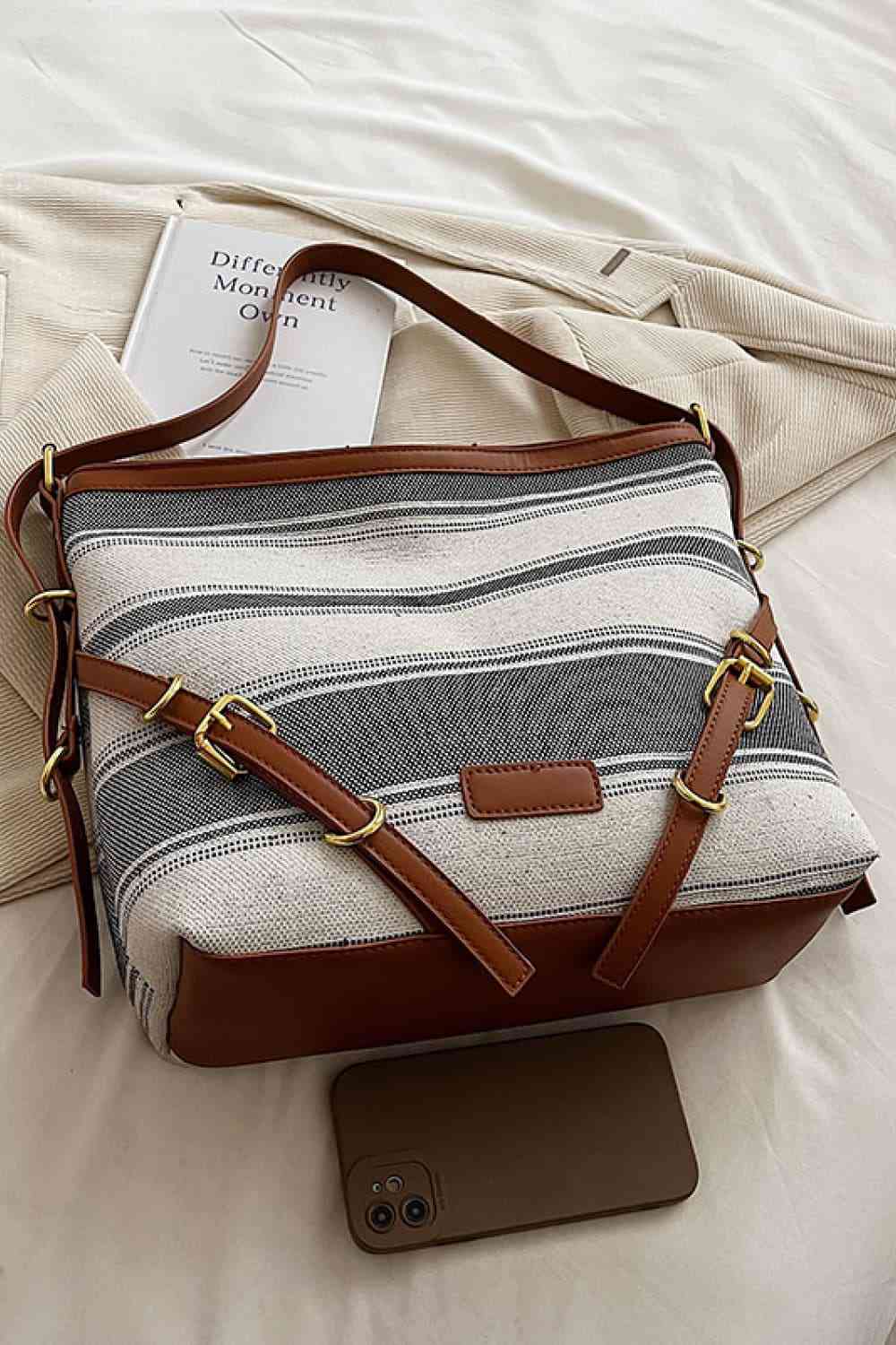 Make a Fashion Statement with our Striped Large Canvas Bag