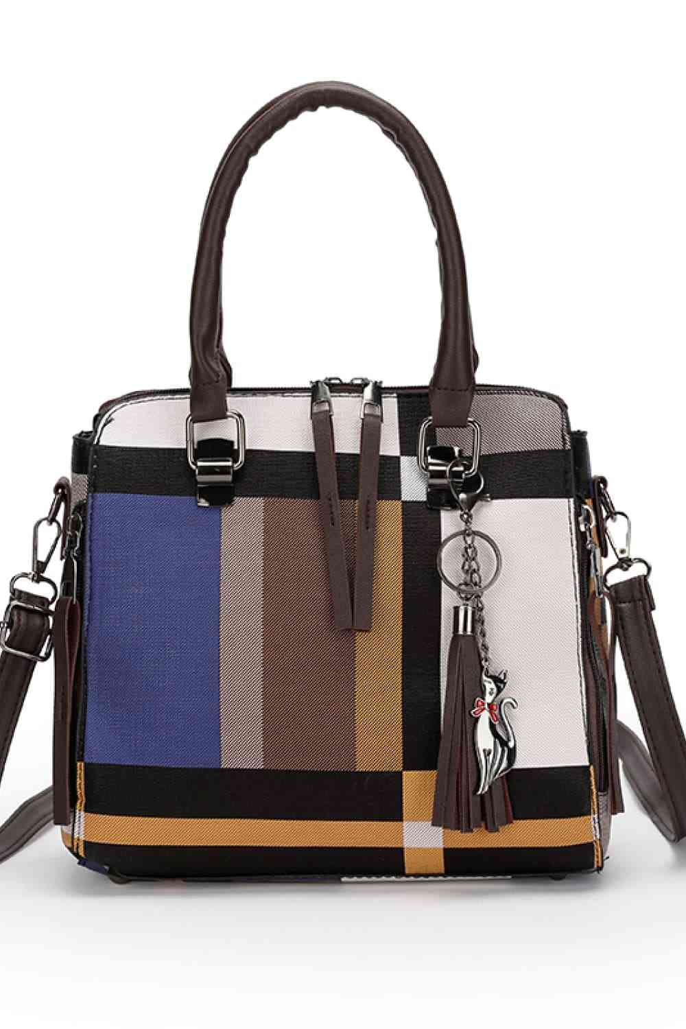 Elevate Your Style Game with our 4-Piece Color Block PU Leather Bag Set